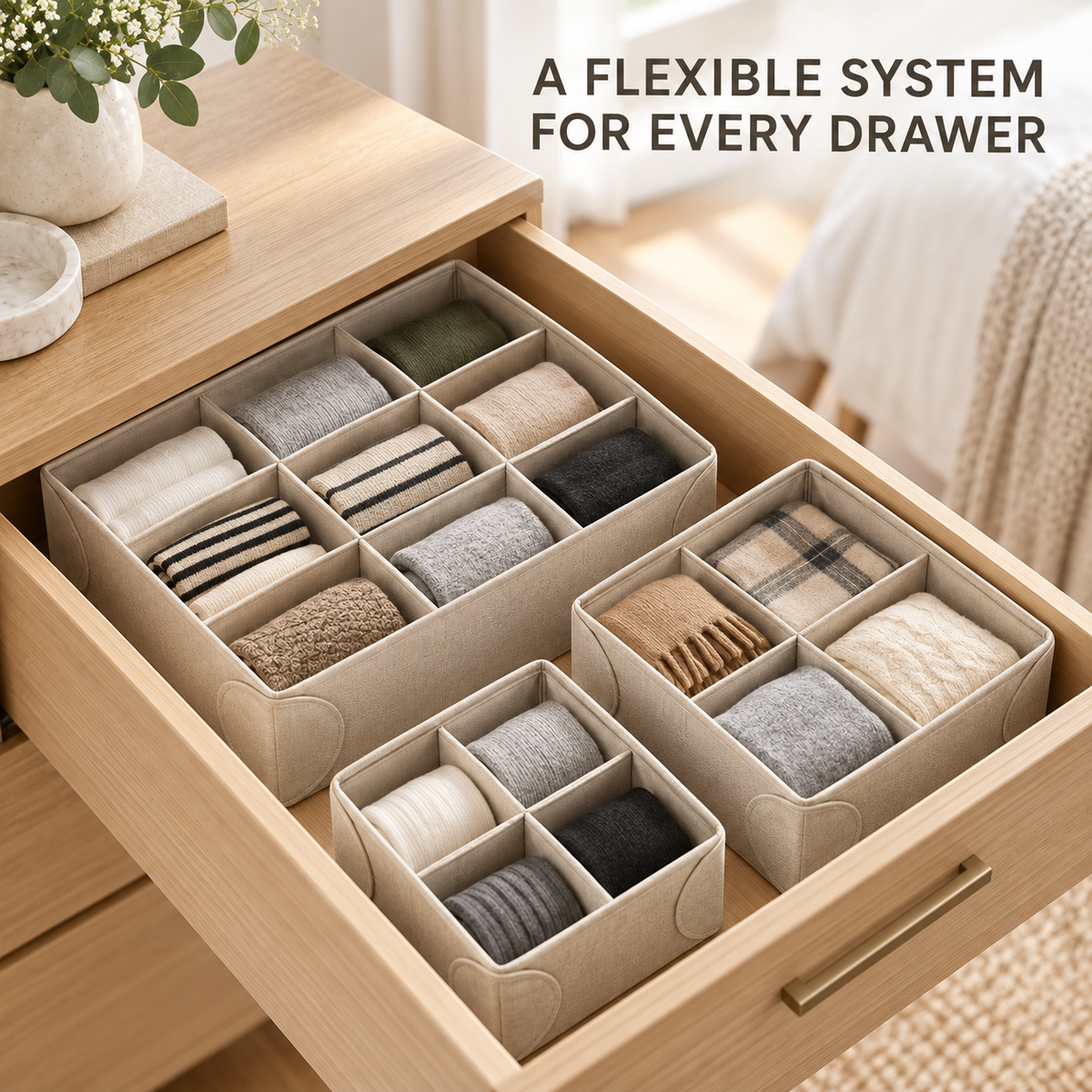GridFold Fabric Drawer Organizer Set