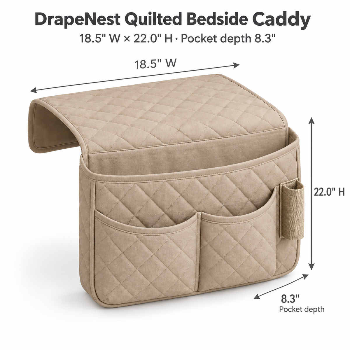 DrapeNest Quilted Bedside Caddy