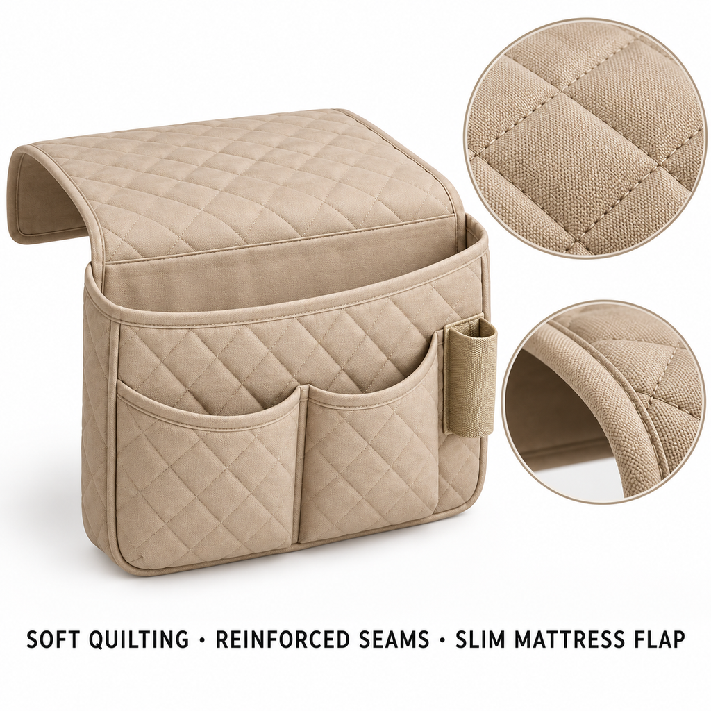 DrapeNest Quilted Bedside Caddy